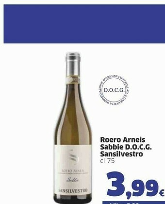Sansilvestro Roero Arneis Sabbie Docg