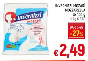A&O INVERNIZZI MOZARÌ MOZZARELLA 3x 100 g offerta