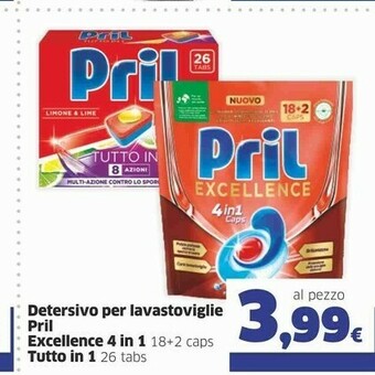 Sigma Pril Detersivo Per Lavastoviglie Excellence 4 In 1 offerta