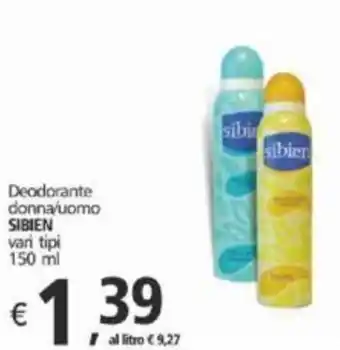 Alter Discount Deodorante donna/uomo SIBIEN vari tipi 150 ml offerta