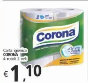 Alter Discount Carta igienica CORONA 4 rotoli 2 veli offerta