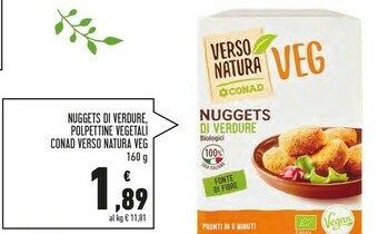 Conad Superstore Conad - Nuggets di Verdure Biologici Veg Verso Natura 160 g(ml) offerta