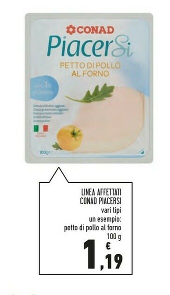 Conad Superstore Conad - Petto Di Pollo Al Forno Piacersi 100 G(ml) offerta