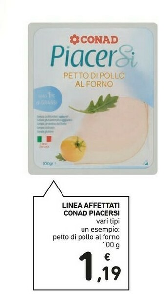 Conad Conad - Petto Di Pollo Al Forno Piacersi 100 G(ml) offerta