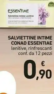Conad Conad Salviettine Intime Lenitive/ Rinfrescanti Essentiae offerta