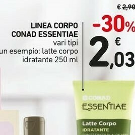 Conad Linea Corpo Latte Corpo Idratante offerta