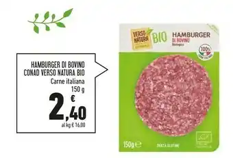 Conad Conad Verso Natura Bio Hamburger Di Bovino offerta
