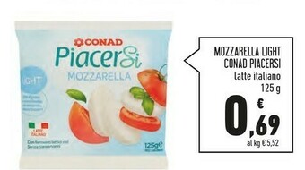 Conad Conad - Mozzarella Light Piacersi 125 G(ml) offerta