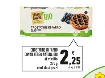 Conad Conad - Crostatine Di Farro Al Mirtillo Biologiche Verso Natura 270 G(ml) offerta