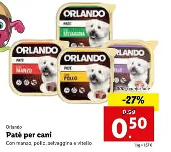 Lidl Orlando Patè Per Cani offerta