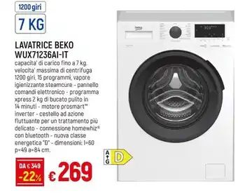 Galassia LAVATRICE BEKO WUX71236AI-IT offerta