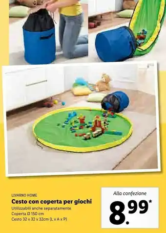 Lidl Livarno Home Cesto Con Coperta Per Giochi offerta