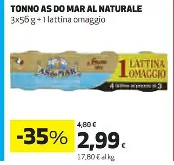 Coop Asdomar Tonno Al Naturale offerta