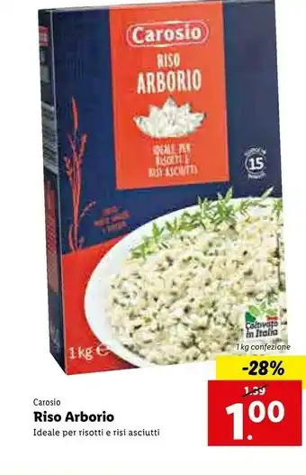 Lidl Carosio Riso Arborio 1000 G(ml) offerta
