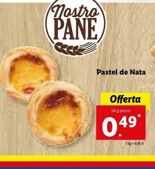 Pastel De Nata offerta di Lidl