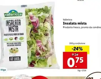 Lidl Vallericca Insalata Mista 200 G(ml) offerta
