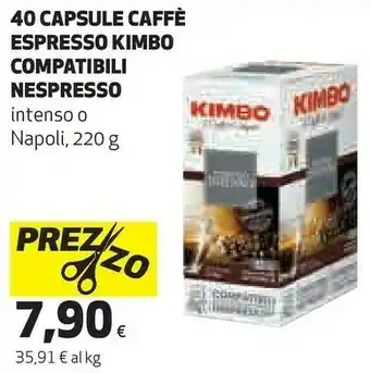 Coop Kimbo Nespresso 40 Capsule Caffe Espresso offerta