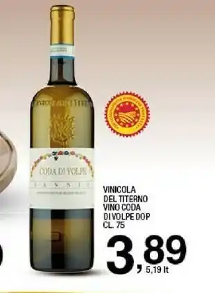 Sigma Vinivola Del Titerno Vino Coda Di Volpe Dop offerta