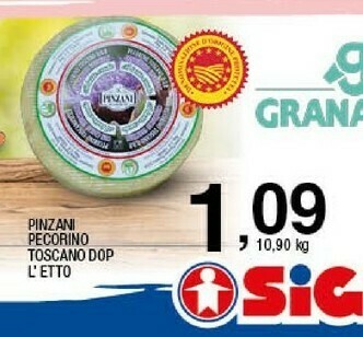 Sigma Granarolo Pinzani Pecorino Toscano Dop offerta