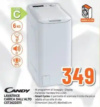 Expert CANDY LAVATRICE CARICA DALL'ALTO CST262D3111 offerta