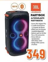 Expert JBL PARTYBOX ALTOPARLANTE PARTYBOX110 offerta
