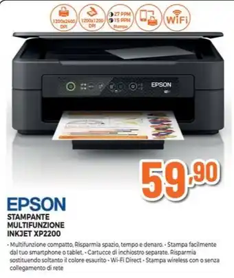 Expert EPSON STAMPANTE MULTIFUNZIONE INKJET XP2200 offerta