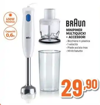 Expert BRAUN MINIPIMER MULTIQUICK1 + ACCESSORI offerta