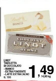 Sigma Lindt Tavoletta Di Cioccolato offerta