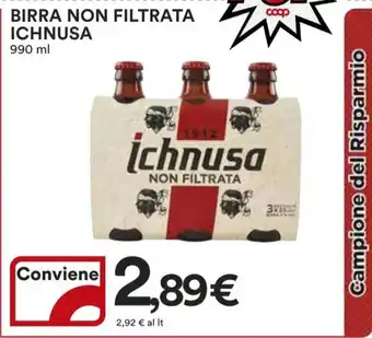 Ipercoop BIRRA NON FILTRATA ICHNUSA 990 ml offerta