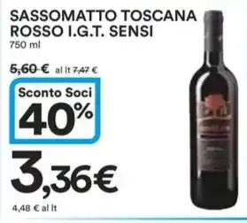 Ipercoop SASSOMATTO TOSCANA ROSSO I.G.T. SENSI offerta