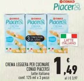 Conad CREMA LEGGERA PER CUCINARE CONAD PIACERSI offerta