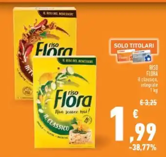 Conad RISO FLORA il classico, integrale 1 kg offerta