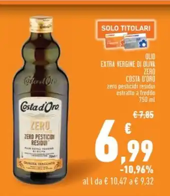 Conad EXTRA VERGINE DI OLIVA ZERO COSTA D'ORO offerta