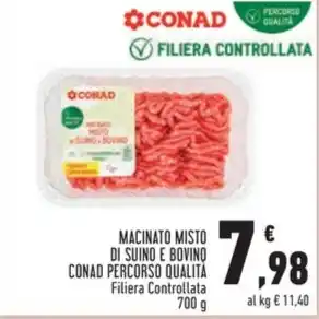 Conad MACINATO MISTO DI SUINO E BOVINO CONAD PERCORSO QUALITÀ offerta
