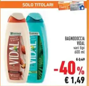 Conad BAGNODOCCIA VIDAL vari tipi 600 ml offerta