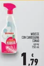 Conad MOUSSE CON CANDEGGINA CONAD spray 750 ml offerta