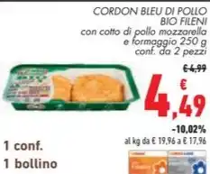Conad CORDON BLEU DI POLLO BIO FILENI offerta