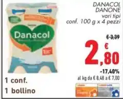 Conad DANACOL DANONE vari tipi offerta