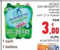 Conad ACQUA SAN BENEDETTO minerale naturale offerta