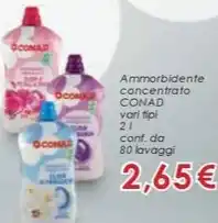 Conad Ammorbidente concentrato CONAD vari tipi 2 l conf. da 80 lavaggi offerta
