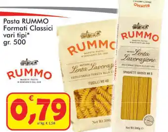 Paghi Poco Rummo Pasta Formati Classici 500 gr offerta