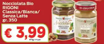 Paghi Poco Rigoni Nocciolata Bio Classica/Bianca/Senza Latte 350 gr offerta