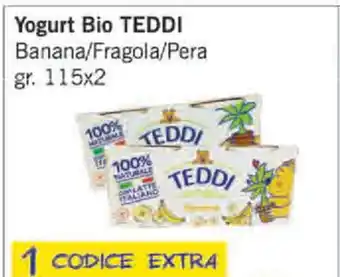 Paghi Poco Teddi Yogurt Bio Banana/Fragola/Pera 115x2 gr offerta