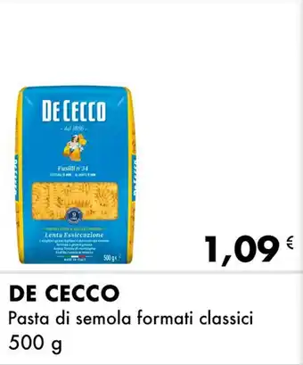 Iper Tosano DE CECCO Pasta di semola formati classici 500 g offerta