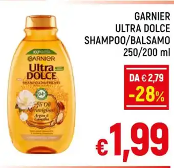 A&O GARNIER ULTRA DOLCE SHAMPOO/BALSAMO 250/200 ml offerta