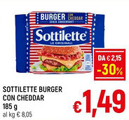 A&O SOTTILETTE BURGER CON CHEDDAR 185 g offerta
