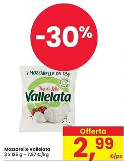 Despar Mozzarelle Vallelata 3 x 125 g offerta