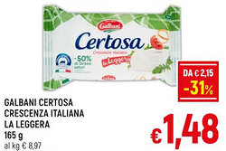 A&O GALBANI CERTOSA CRESCENZA ITALIANA LA LEGGERA 165 g offerta