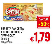 A&O BERETTA PANCETTA A CUBETTI DOLCE/ AFFUMICATA 2x 90 g offerta