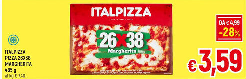 A&O ITALPIZZA PIZZA 26X38 MARGHERITA 485 g offerta